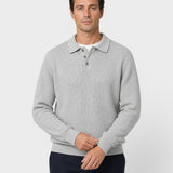 Maglione Uomo a Righe con Collo Polo