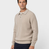 Maglione Uomo a Righe con Collo Polo