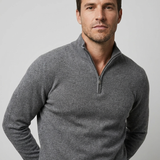 Maglione Uomo con Zip Corta e Collo Alto