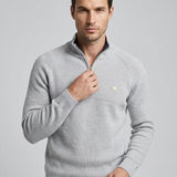 Maglione Uomo con Collo Alto e Mezza Zip
