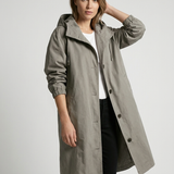 Giacca Lunga Oversize con Cappuccio