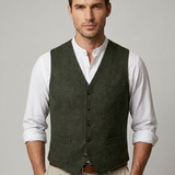 Gilet Uomo con Scollo a V e Bottoni