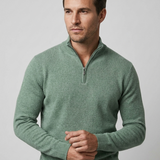 Maglione Uomo con Zip Corta e Collo Alto