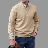 Maglione Uomo in Maglia con Collo Zip