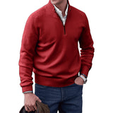 Maglione Uomo in Maglia con Collo Zip
