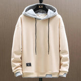 Felpa Uomo Casual Bicolore con Cappuccio