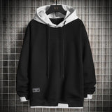 Felpa Uomo Casual Bicolore con Cappuccio