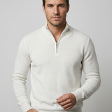 Maglione Uomo con Zip Corta e Collo Alto