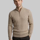 Maglione Uomo a Costine con Mezza Zip