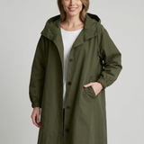 Giacca Lunga Oversize con Cappuccio