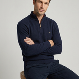 Maglione Uomo con Collo Alto e Mezza Zip