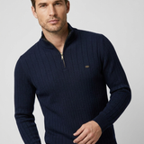 Maglione Uomo a Costine con Mezza Zip