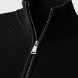 Cardigan Uomo con Zip Completa e Colletto Alto