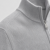 Cardigan Uomo con Zip Completa e Colletto Alto