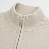 Cardigan Uomo con Zip Completa e Colletto Alto