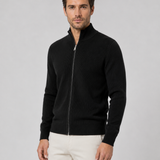Cardigan Uomo con Zip Completa e Colletto Alto