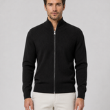 Cardigan Uomo con Zip Completa e Colletto Alto