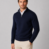 Pullover Uomo in Maglia con Zip a Quarto