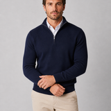 Pullover Uomo in Maglia con Zip a Quarto