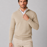 Pullover Uomo in Maglia con Zip a Quarto