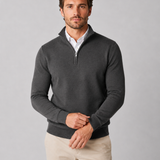 Pullover Uomo in Maglia con Zip a Quarto