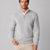 Pullover Uomo in Maglia con Zip a Quarto