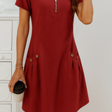 Abito Midi Donna con Tasche e Zip