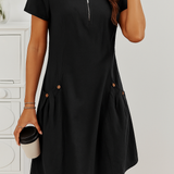 Abito Midi Donna con Tasche e Zip