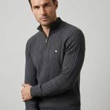 Maglione Uomo a Costine con Mezza Zip