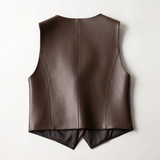 Gilet Donna in Pelle con Scollo a V