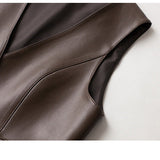 Gilet Donna in Pelle con Scollo a V