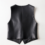 Gilet Donna in Pelle con Scollo a V