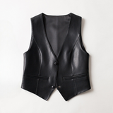 Gilet Donna in Pelle con Scollo a V