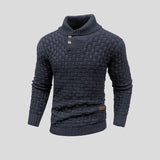 Pullover uomo con colletto alto in cotone
