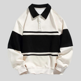Maglione Polo Uomo con Righe a Contrasto