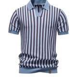 Polo Uomo in Maglia a Righe Verticali
