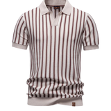 Polo Uomo in Maglia a Righe Verticali