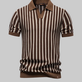 Polo Uomo in Maglia a Righe Verticali