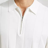 Polo Uomo in Maglia con Zip e Righe