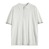 Polo Uomo in Maglia con Zip e Righe