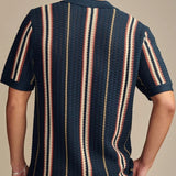 Polo Uomo a Righe in Maglia Trafotata
