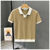 Polo Uomo in Maglia con Motivo Zigzag