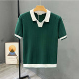 Polo Uomo in Maglia con Motivo Zigzag