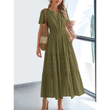 Vestito Elegante con Pizzo e Balze