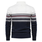 Maglione Uomo Mezza Zip con Motivo Etnico
