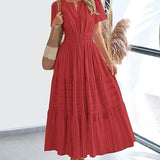 Vestito Elegante con Pizzo e Balze