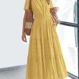 Vestito Elegante con Pizzo e Balze