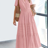 Vestito Elegante con Pizzo e Balze