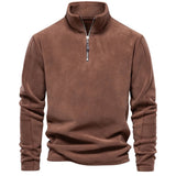 Maglione Uomo in Pile con Collo Zip