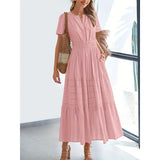 Vestito Elegante con Pizzo e Balze